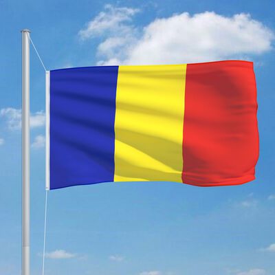 vidaXL Romania Flag and Pole Aluminium 6.2 m
