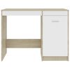 vidaXL Desk White and Sonoma Oak 100x50x76 cm Engineered Wood