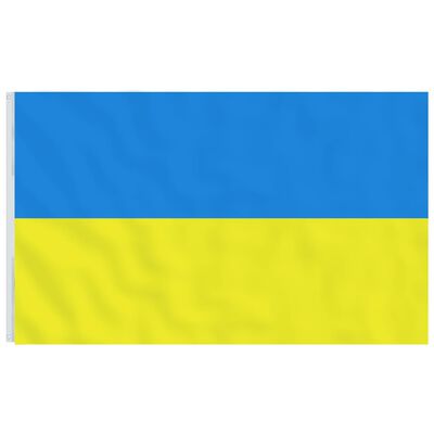 vidaXL Ukraine Flag and Pole 5.55 m Aluminium
