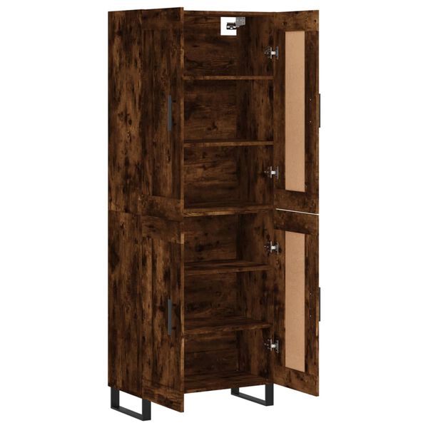 vidaXL Highboard Smoked Oak 69.5x34x180 cm Engineered Wood