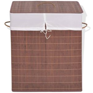 vidaXL Bamboo Laundry Bin Rectangular Brown
