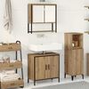 vidaXL Bathroom Furniture Set with Shelf 2 pcs Brown Engineered wood