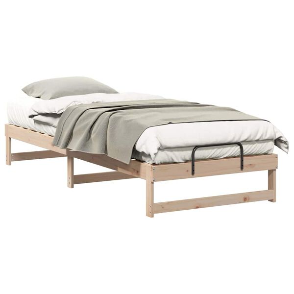 vidaXL Bed Frame Brown 90 x 220 cm Solid Pine Wood