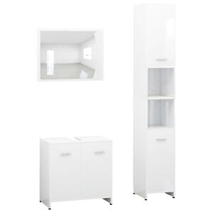 vidaXL 3 Piece Bathroom Furniture Set White Engineered Wood