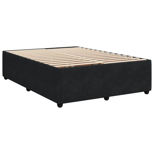 vidaXL Bed Frame without Mattress Black 140x190 cm Velvet