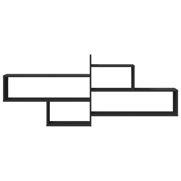 vidaXL Wall Shelf Black 167.5x18x68 cm Engineered Wood