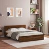 vidaXL Bed Frame with Headboard and LED Brown Oak 150x200 cm King Size