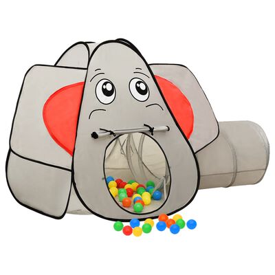 vidaXL Elephant Children Play Tent with 250 Balls Grey 174x86x101 cm