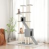 vidaXL Cat Tree with Sisal Scratching Posts Light Grey 190 cm