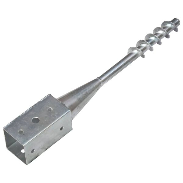 vidaXL Ground Spikes 6 pcs Silver 7x7x56 cm Galvanised Steel