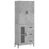vidaXL Highboard Concrete Grey 69,5x34x180 cm Engineered Wood