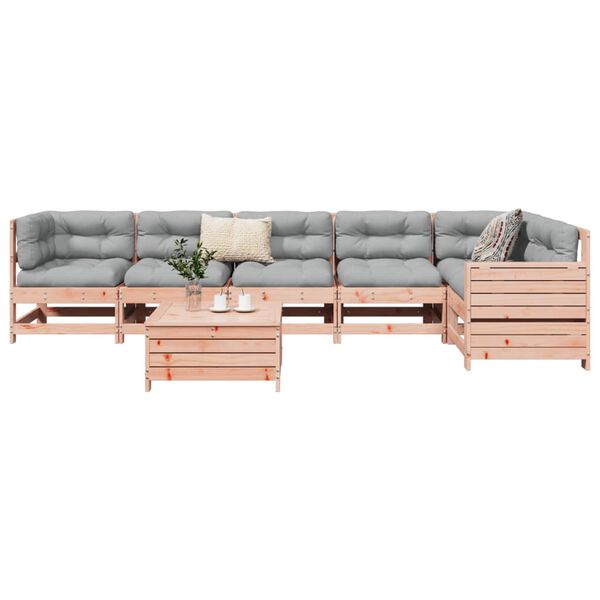 vidaXL 7 Piece Garden Sofa Set Solid Wood Douglas Fir
