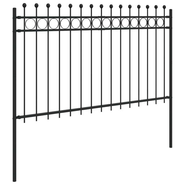 vidaXL Ring Fence Black 200 x 166 cm Powder-Coated Steel
