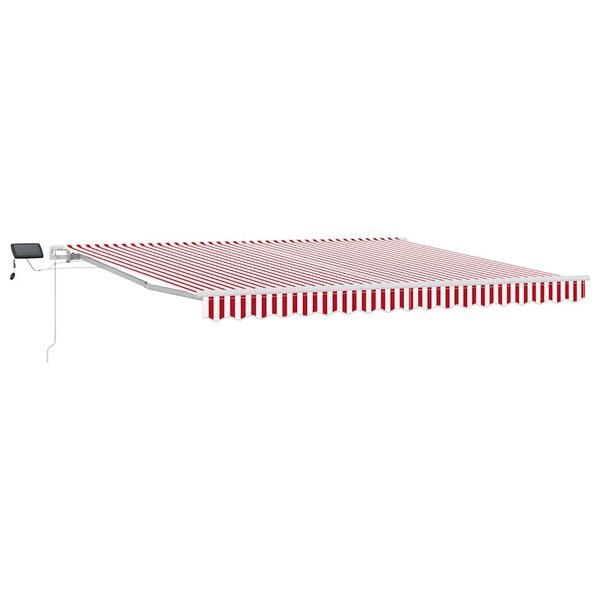 vidaXL Retractable Awning with Red and white 400 x 300 cm Fabric