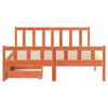 vidaXL Bed Frame without Mattress Wax Brown 150x200 cm King Size Solid Wood Pine
