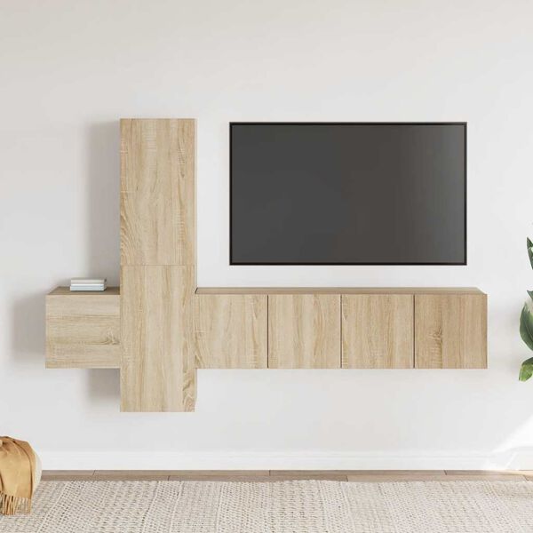 vidaXL 5 Piece TV Cabinet Set Sonoma Oak Engineered Wood