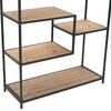 vidaXL Bookcase Solid Firwood and Steel 90.5x35x180 cm