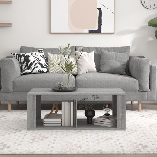 vidaXL Coffee Table Grey Sonoma 100x50x36 cm Engineered Wood