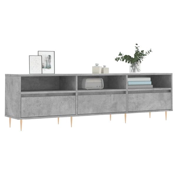 vidaXL TV Cabinet Concrete Grey 150x30x44.5 cm Engineered Wood