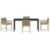 vidaXL Garden Dining Set 5 pcs Beige Poly Rattan