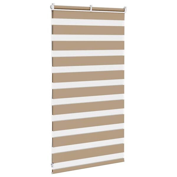 vidaXL Zebra Blind Sand Brown 85x100 cm Fabric Width 80.9 cm Polyester