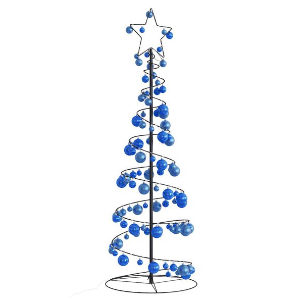 vidaXL LED Christmas Tree with Baubles 100 LEDs Warm White 150 cm