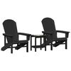 vidaXL Garden Chair 3 pcs Black Polyethylene