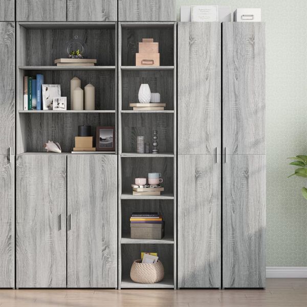 vidaXL Highboard Grey Sonoma 40x41x185 cm Engineered Wood