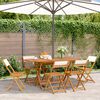 vidaXL Folding Garden Chairs 6 pcs Cream White Fabric and Solid Wood