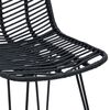 vidaXL Bar Chair 2 pcs Black 44.5 x 54.5 x 97.5 cm Rattan and Iron