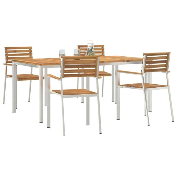 vidaXL Garden Dining Set 5 pcs Brown Solid Acacia Wood