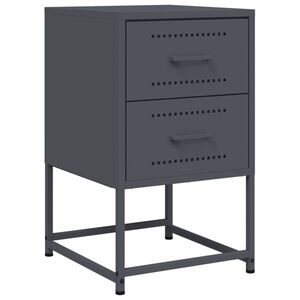 vidaXL Bedside Cabinet Anthracite 36x39x60.5 cm Steel