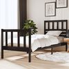 vidaXL Bed Frame without Mattress Black Small Single Solid Wood