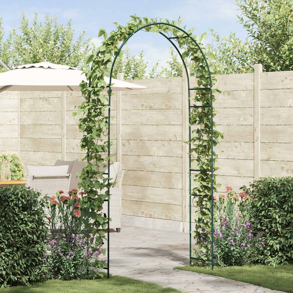 vidaXL Garden Arch Floral Green 115 x 37 x 231 cm
