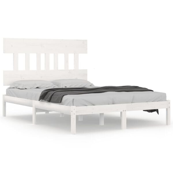 vidaXL Bed Frame without Mattress White 200x200 cm Solid Wood