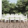vidaXL 11 Piece Garden Dining Set White Solid Wood Pine