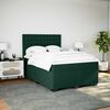 vidaXL Box Spring Bed with Mattress Dark Green 140x190 cm Velvet