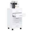 vidaXL Drawer Cabinet with Castors High Gloss White Engineered Wood
