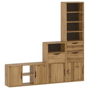 vidaXL 4 Piece TV Units with Storage ODDA Solid Wood Pine