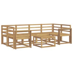 vidaXL Outdoor Sofa Set 7 pcs White 59 x 59 x 37 cm Solid Acacia Wood