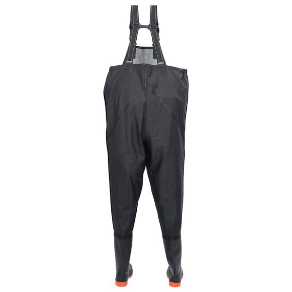 vidaXL Chest Waders with Boots Black Size 41