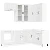 vidaXL Kitchen Unit LUCCA 8 pcs High Gloss White Engineered Wood