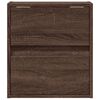 vidaXL Wall-mounted Bedside Cabinet with LED Lights Brown Oak