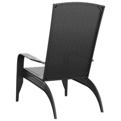 vidaXL Garden Adirondack Chair Black Poly Rattan