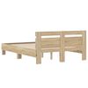 vidaXL Bed Frame with LED Sonoma 137 x 190 cm Engineered Wood