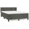 vidaXL Box Spring Bed with Mattress Dark Grey 140x200 cm Velvet