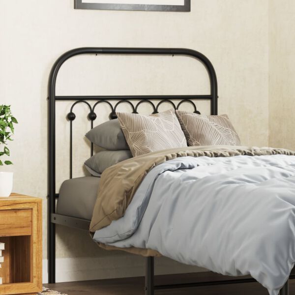 vidaXL Metal Headboard Black 75 cm