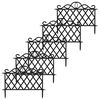 ProGarden Decorative Garden Fence 5 pcs PP Black 48x34 cm