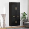 vidaXL Highboard Black Oak 69.5 x 34 x 180 cm Engineered Wood