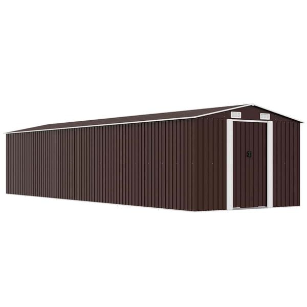 vidaXL Garden Shed Brown 257x779x181 cm Galvanised steel
